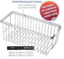 Cesta rectangular de aluminio.
