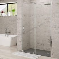 Mampara de ducha frontal DECORBAN ESMERALDA con 1 fijo y 1 puerta corredera
