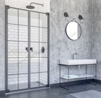 Mampara de ducha abatible DOCCIA DOHA serie Black