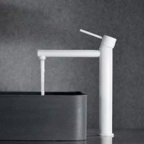 Grifo monomando de lavabo alto MILOS STICK color blanco mate