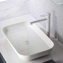 Grifo monomando de lavabo alto MILOS color blanco mate