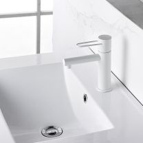 Grifo monomando de Lavabo MILOS en color blanco