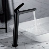 Grifo monomando de lavabo alto BELGICA color negro mate