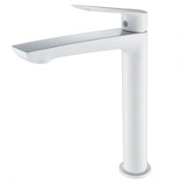 Grifo monomando de lavabo alto LUXOR color blanco mate