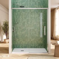 Mampara frontal PROFILTEK SALMA 1 fijo + puerta corredera