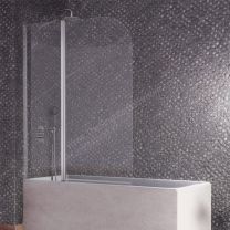 Mampara de baño fijo y abatible KASSANDRA RITA en plata brillo y negro mate