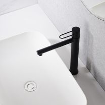 Grifo monomando de lavabo alto MILOS color negro mate