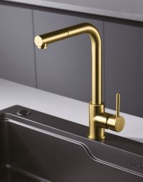 Grifo de cocina monomando extraíble MALTA Oro cepillado