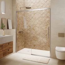 Mampara frontal PROFILTEK SALMA 1 fijo + puerta corredera