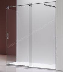 Mampara de ducha con 1 fijo y una puerta corredera KASSANDRA SLIM en acero inox