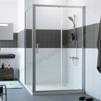 Mampara HÜPPE CLASSICS frontal puerta corredera y fijo con lateral fijo
