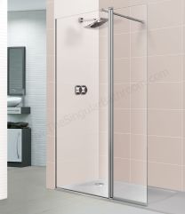 Mampara fija y puerta abatible interior y exterior DEYBAN TURQUESA
