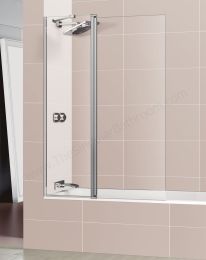 Mampara de baño DEYBAN TURQUESA vidrio fijo y puerta abatible interior y exterior 