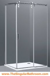 Mampara ducha rectangular en vidrio transparente economica