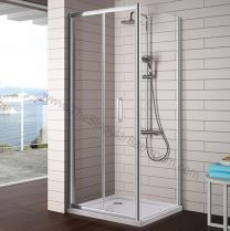 Mampara plegable KASSANDRA SERIE 300 frontal + lateral fijo