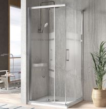 Mampara Angular KASSANDRA SERIE 300 plegable + corredera