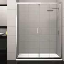 Mampara frontal 2 fijos y 2 correderas DECORBAN VALENCIA con sistema Click and Go
