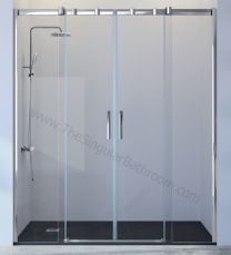 Mampara ducha KASSANDRA TRIANA frontal 2 fijos + 2 puertas correderas