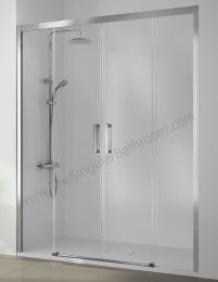 Mampara ducha KASSANDRA SERIE 400 frontal 2 fijos + 2 puertas correderas