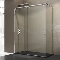 Mampara acero inox GME FUTURA frontal con lateral fijo