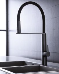 Grifo de cocina extraíble MENORCA negro mate