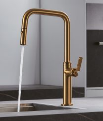 Grifo de cocina extraíble NIZA oro cepillado