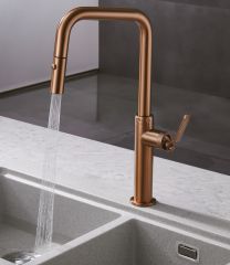 Grifo de cocina extraíble NIZA oro rosa cepillado
