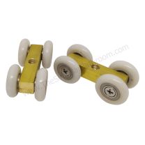 Sistema de 4 rodamientos para puerta corredera