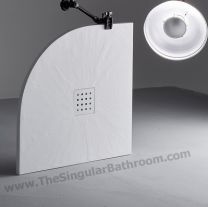 Plato de ducha semicircular pizarra
