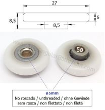 Rodamiento de 23mm para mampara de ducha Metalkris, Novellini