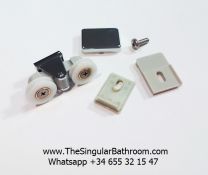 Guide avec double roue de 18 mm pour porte de douche