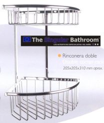 Rinconera doble inox para ducha