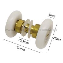 Sistema doble rueda 25mm para mampara corredera