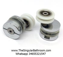 Polea excéntrica para cabina y mampara de ducha con rodamiento de polea 24 mm.