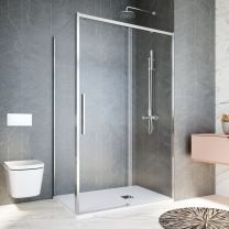 Mampara frontal PROFILTEK SALMA 1 fijo + puerta corredera