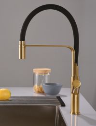 Grifo de cocina flexible SENA oro cepillado