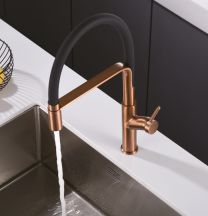 Grifo de cocina flexible SENA oro rosa cepillado