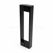 Tirador doble asa en negro para puerta de ducha