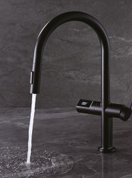 Grifo de cocina extraíble TURÍN negro mate