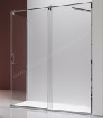 Mampara de ducha con 1 fijo y una puerta corredera KASSANDRA SLIM en acero inox opcional lateral fijo