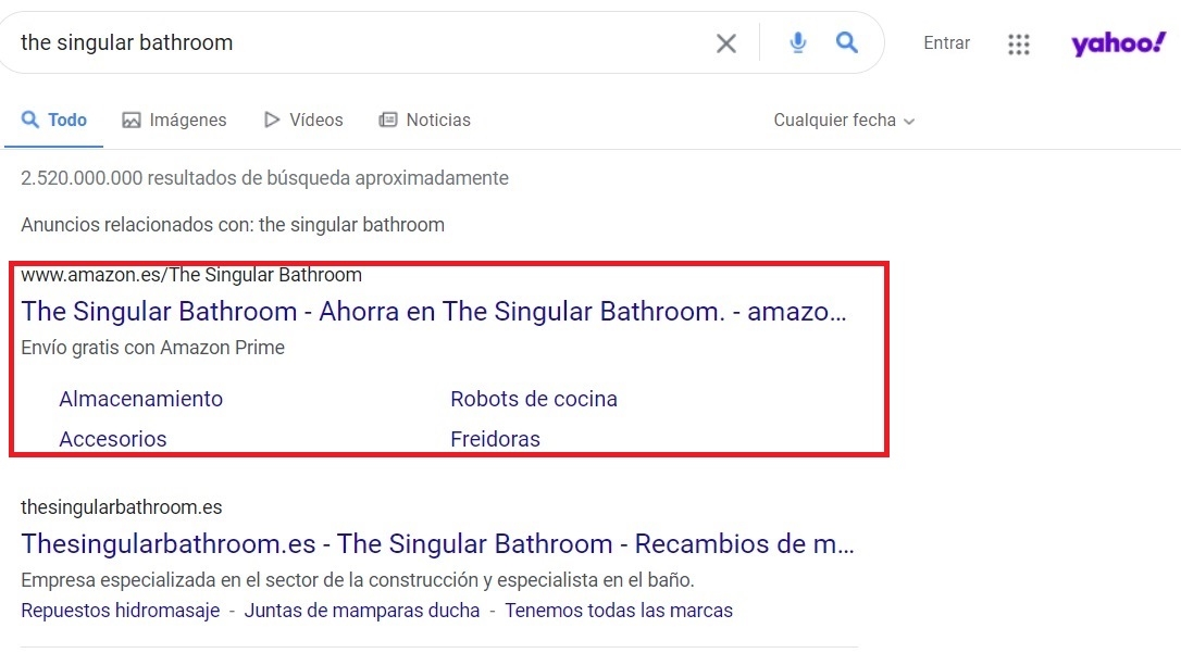 AMAZON roba clientes a THE SINGULAR BATHROOM 